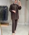 Duru İkili Pantolonlu Takım Kahverengi