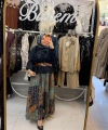 Etnik Desen İkili Takım Lacivert