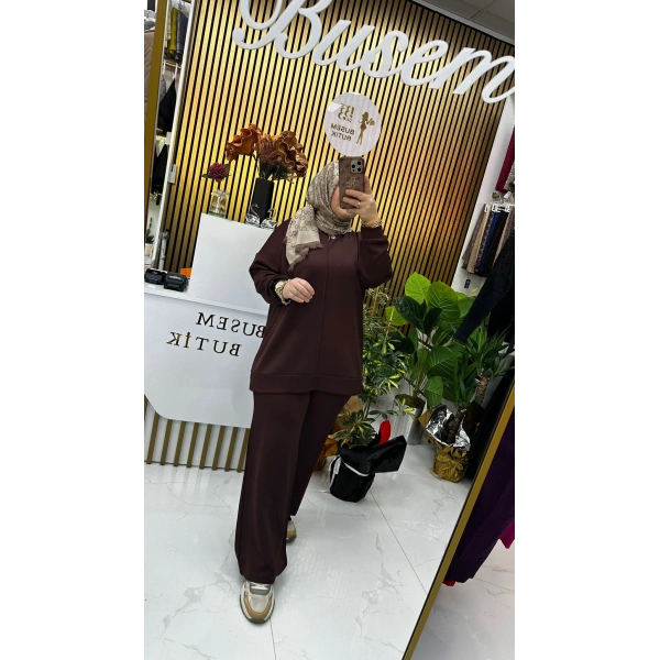 Oysho Biele Takım Kahverengi