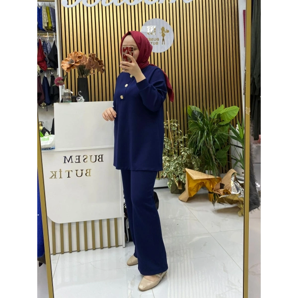 Oysho Broş Düğmeli Takım Lacivert