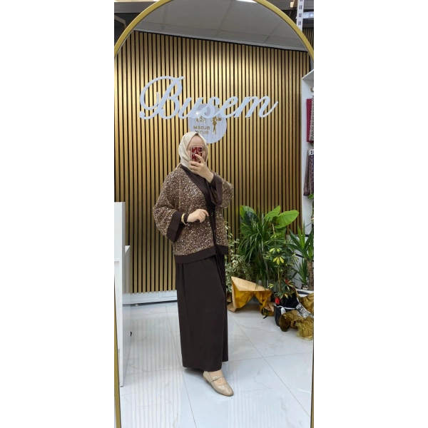 Pullu 3 Lü Takım Kahverengi