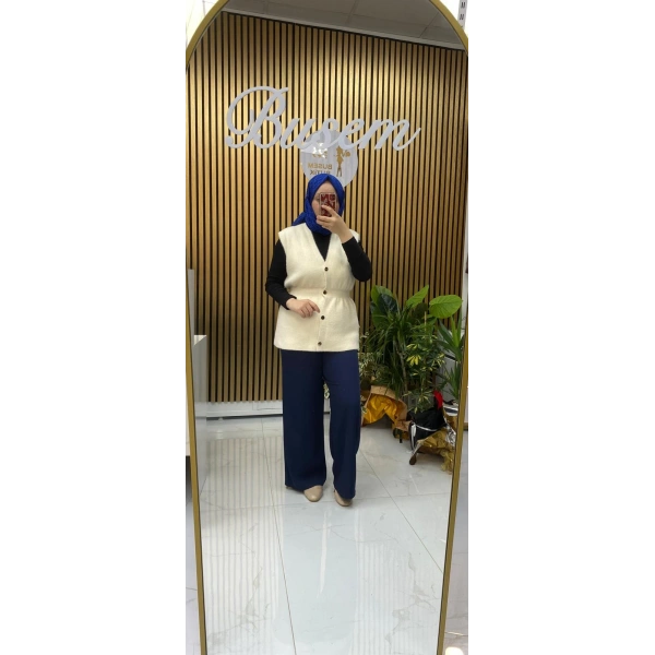 Krep Pantalon Lacivert