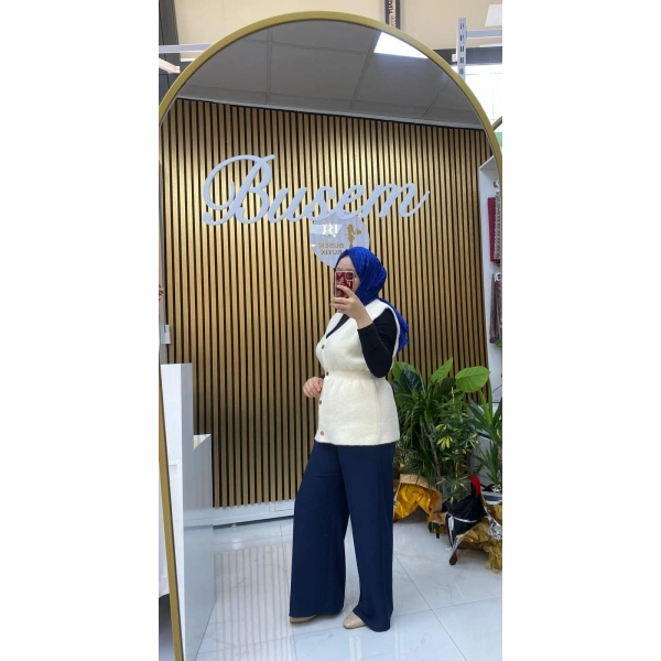 Krep Pantalon Lacivert