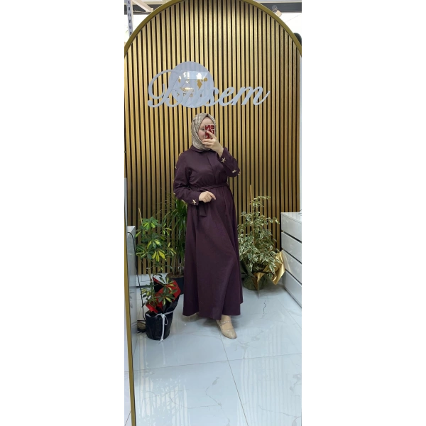 Ela Kupra Elbise Mürdüm