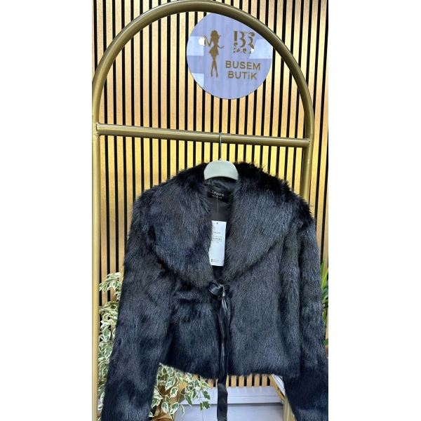 Bağcıklı Kürk Siyah