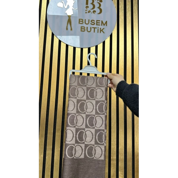 İmannur Desen Şal Kahverengi
