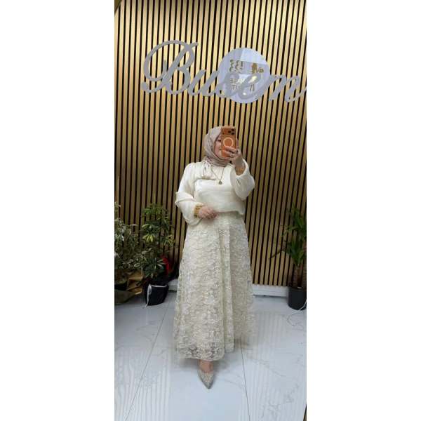 İnci İthal Etek Krem