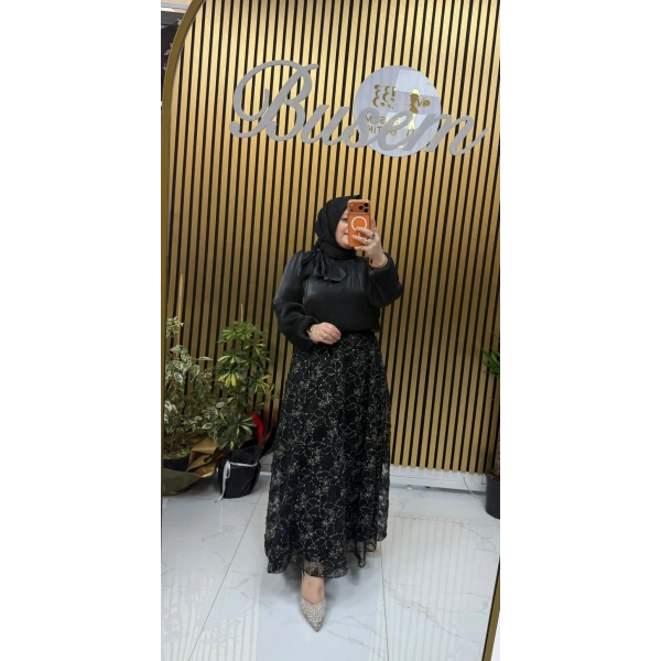 İnci İthal Etek Siyah