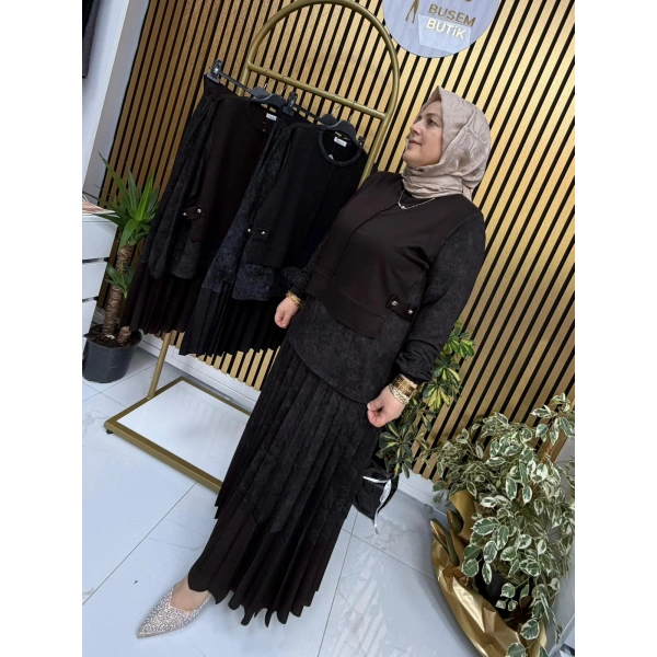 Velvet İkili Etekli Takım
