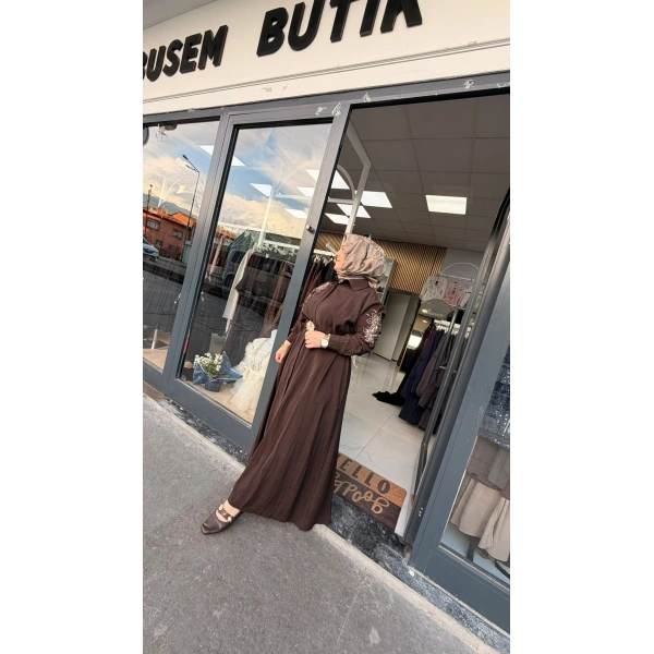 Beliz Gömlek Elbise Kahverengi