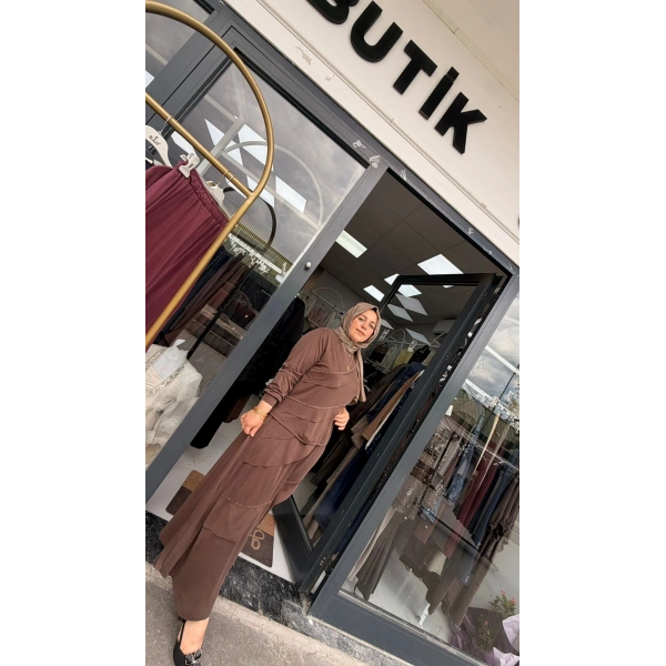 Alina İkili Takım Kahverengi