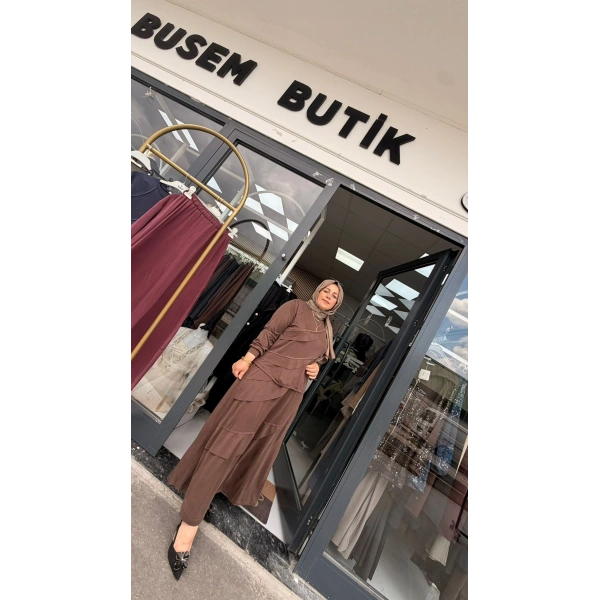 Alina İkili Takım Kahverengi