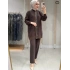 Duru İkili Pantolonlu Takım Kahverengi