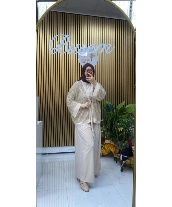 Pullu 3 Lü Takım Bej