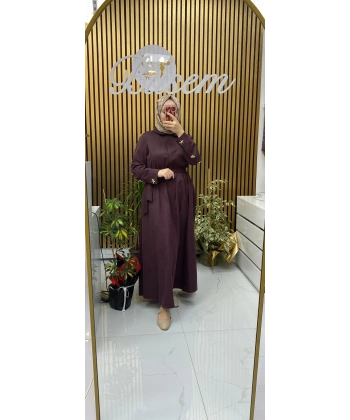 Ela Kupra Elbise Mürdüm