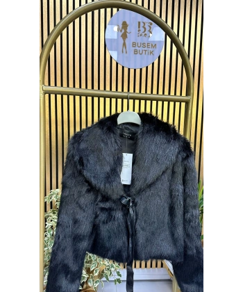 Bağcıklı Kürk Siyah