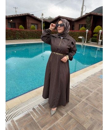 Aylin elbise kahve
