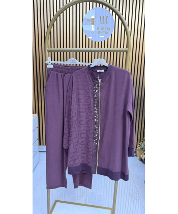 Duru İkili Pantolonlu Takım Mürdüm