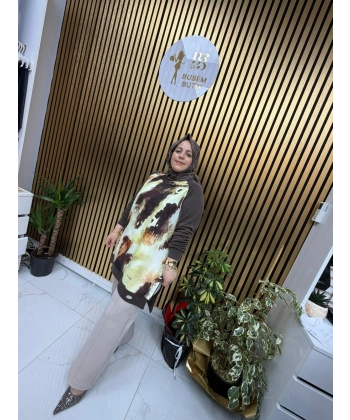 Gül Rüyası Tunik Kahverengi