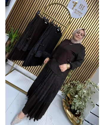 Velvet İkili Etekli Takım