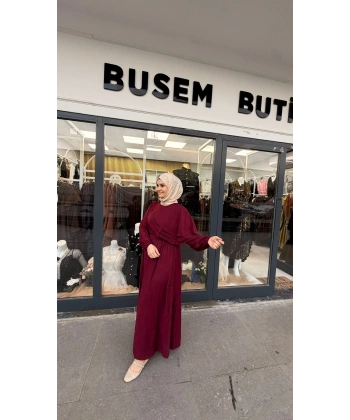 Merve Elbise Bordo
