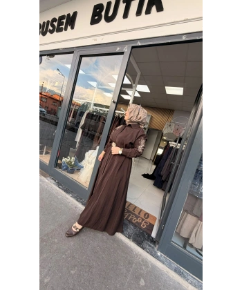 Beliz Gömlek Elbise Kahverengi