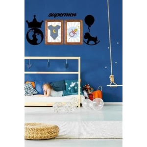 BUFFER® DECO103 Supermen Dekoratif Duvar Süsü Tablo Aksesuar Ahşap Tasarım Hediye Pano Sticker Seti