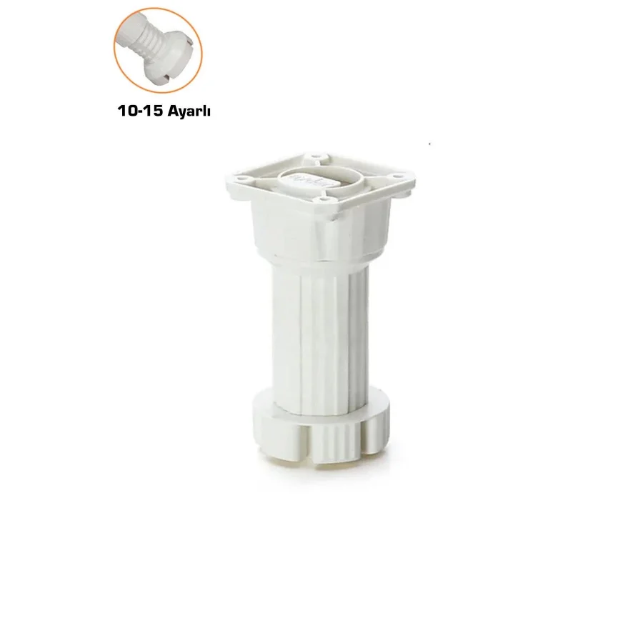 10-15 Ayarlı Baza Ayağı Beyaz Plastik Ayak