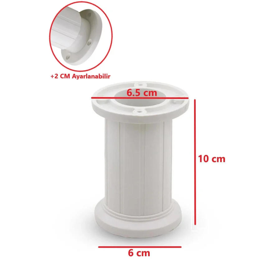 10 Cm Beyaz Jumbo Ayak Ayarlanabilir Mobilya Ayağı