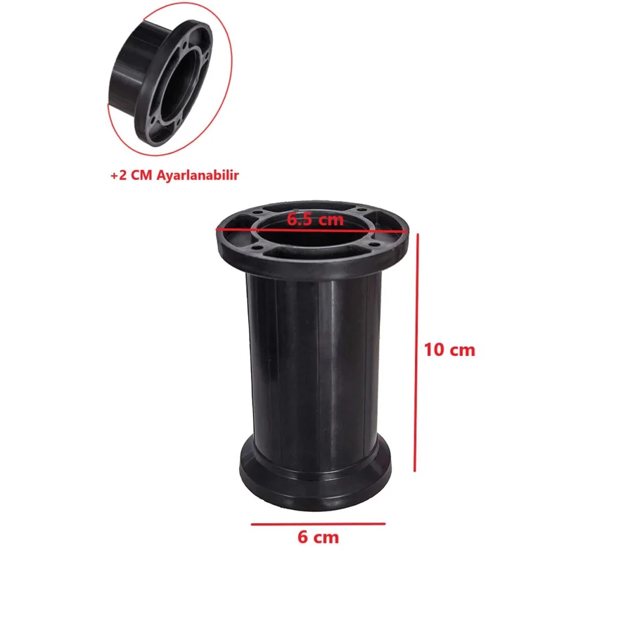10 Cm Siyah Jumbo Ayak Ayarlanabilir Mobilya Ayağı
