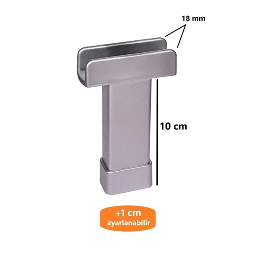 10 Cm U Geçme Ayak Ayarlı Mobilya Ayağı 18 Mm