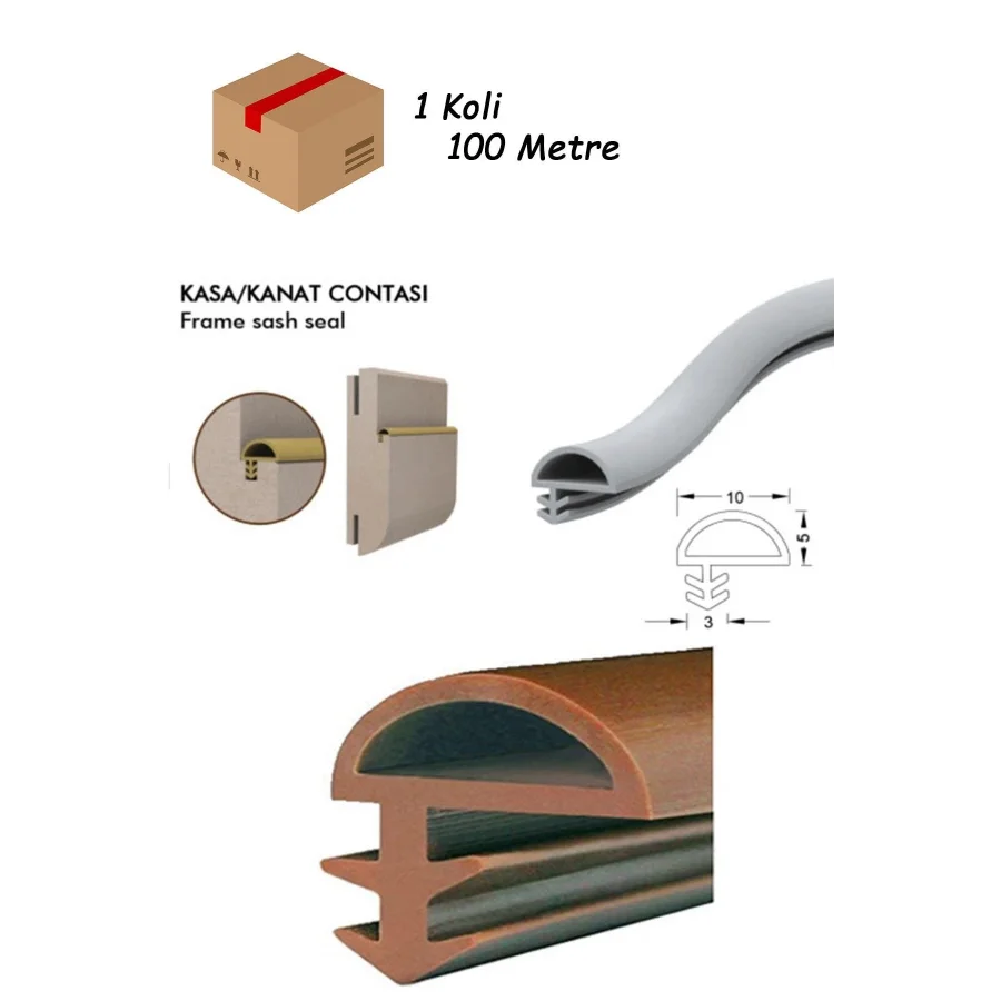 100 Metre Kahverengi Ahşap Kapı Kasa Fitili Amerikan Kapı Kasa Contası D Yandan Kapı Fitili