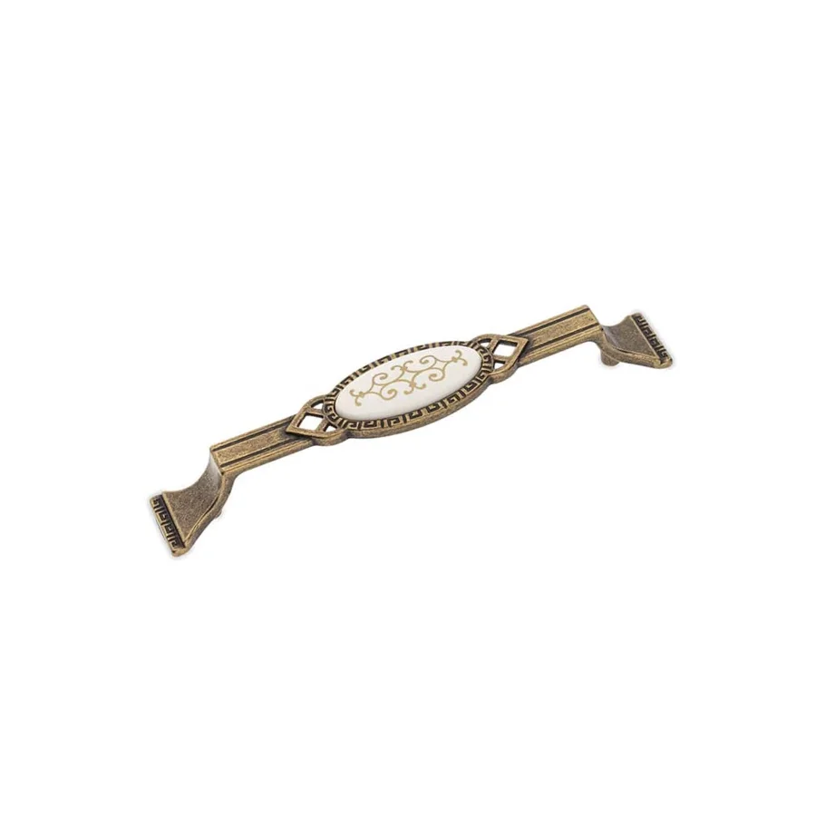 128 mm Groza Antik Kulp Mobilya Kulpu Yaldız Desenli