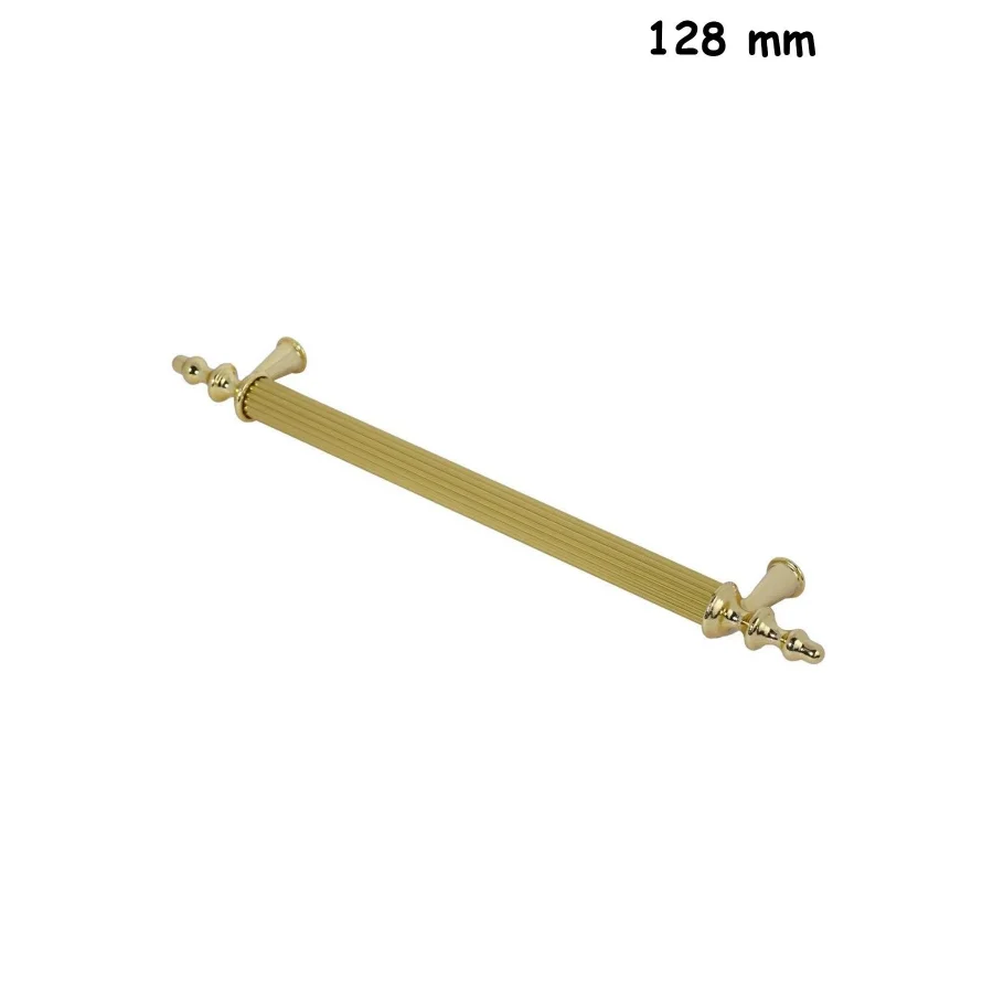 128 mm Ovacık Altın Rustik Metal Kulp Mobilya Dolap Kapak Çekmece Kulpu Gold
