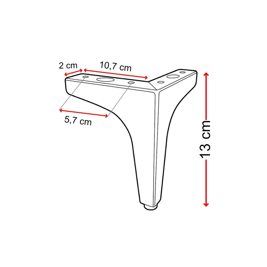 13 Cm Metal Mat Siyah Modern Tasarım Mobilya Ayağı