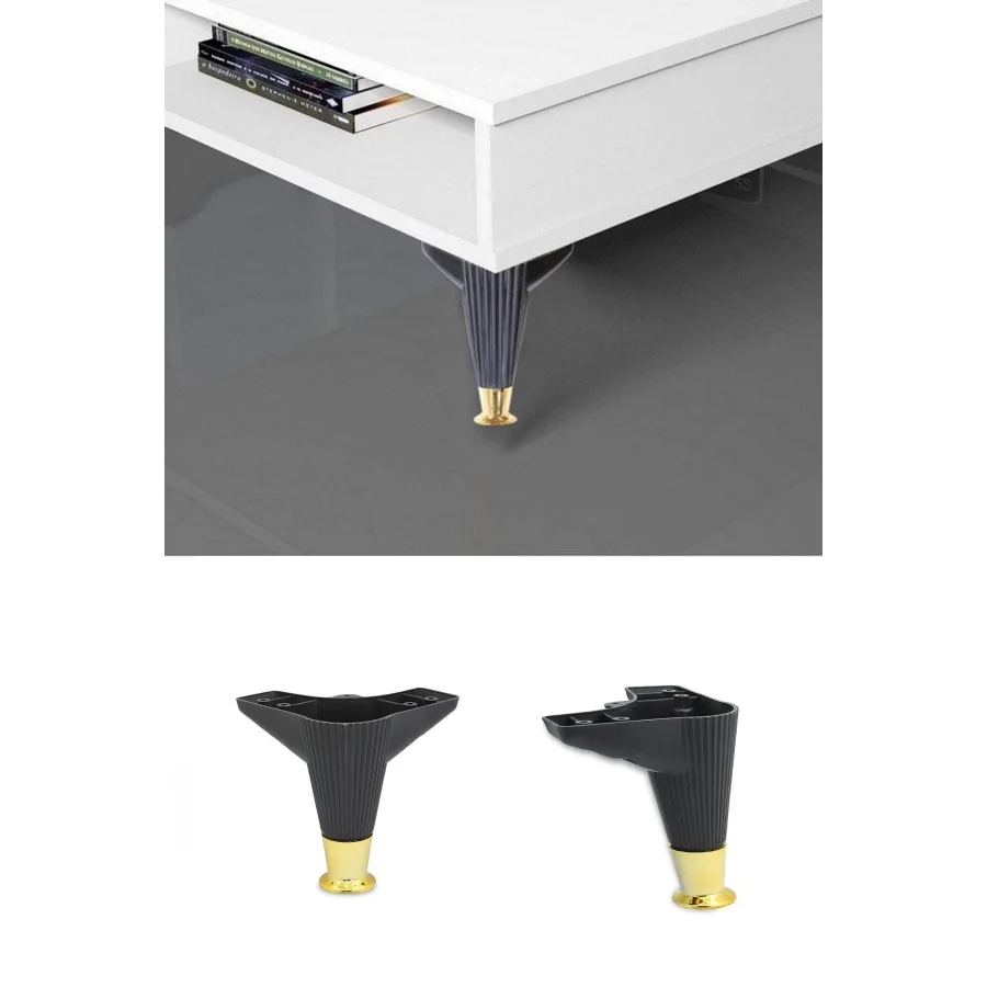 15 Cm Nefes Siyah Altın Plastik Ayak Mobilya Ayağı