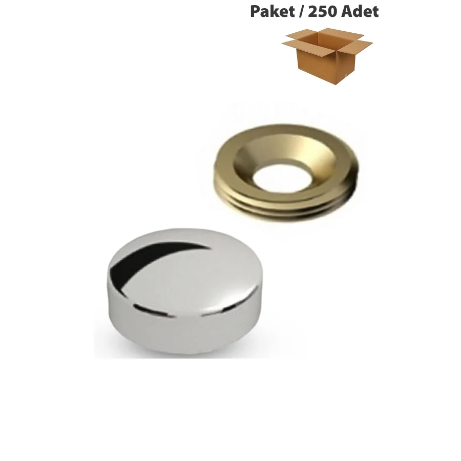 15 Mm Vida Kapağı Krom Paket 250 Adet