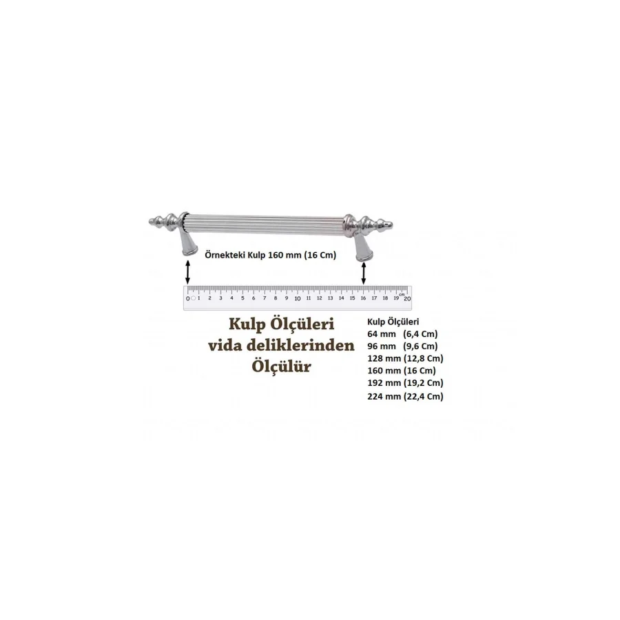160 Mm Ovacık Rustik Metal Kulp Mat Siyah Mobilya Dolap Kapak Çekmece Kulpu