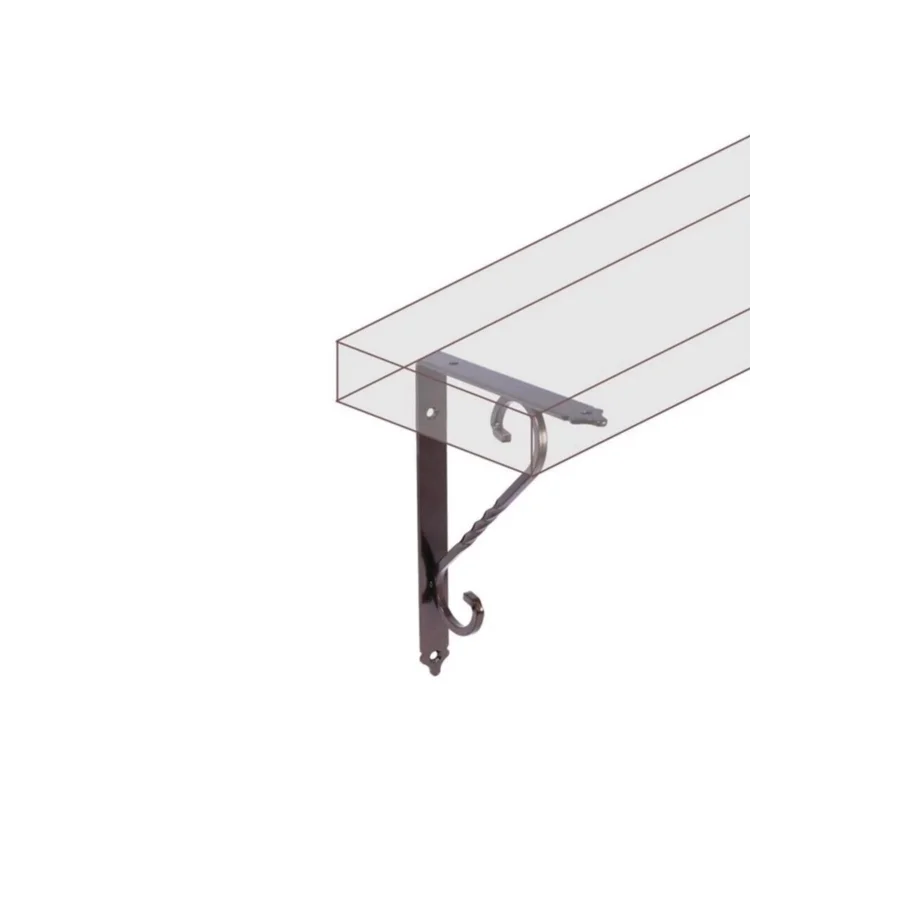 20 Adet 230x155 Siyah Ferforje Metal Raf Altı L Ayak