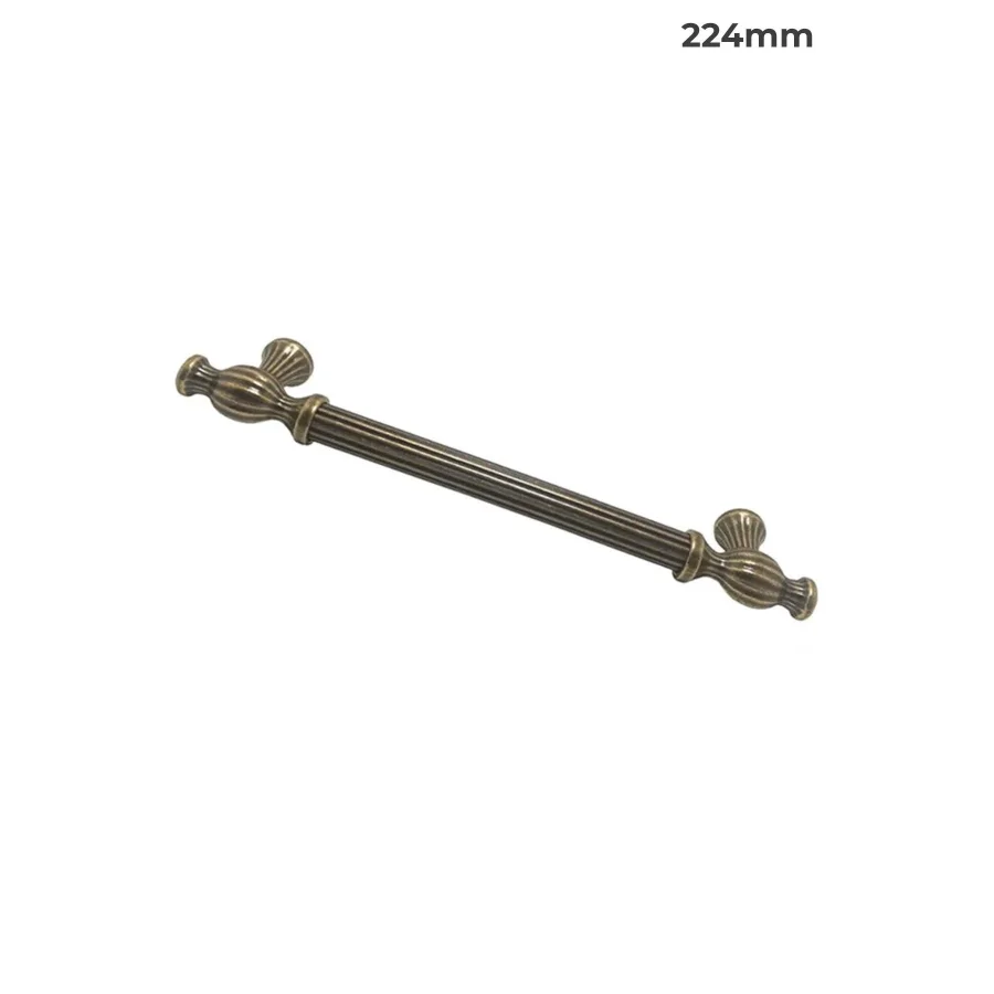224 mm Antik Asil Çizgili Kulp Mobilya Kulpu