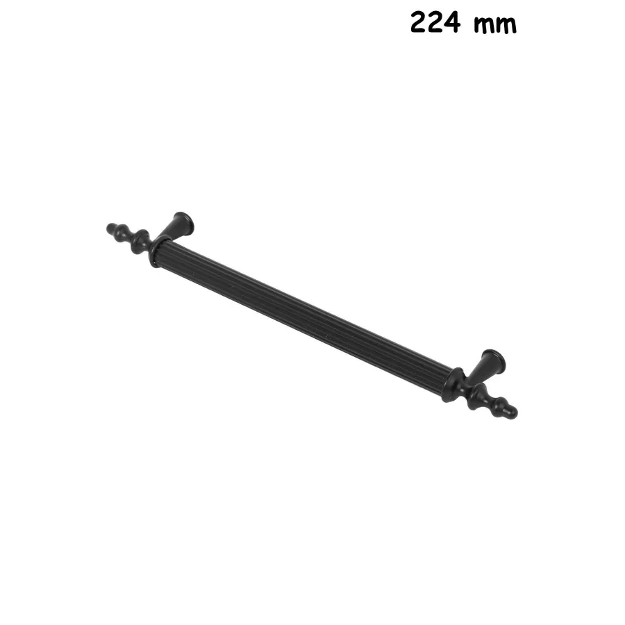 224 Mm Ovacık Rustik Metal Kulp Mat Siyah Mobilya Dolap Kapak Çekmece Kulpu