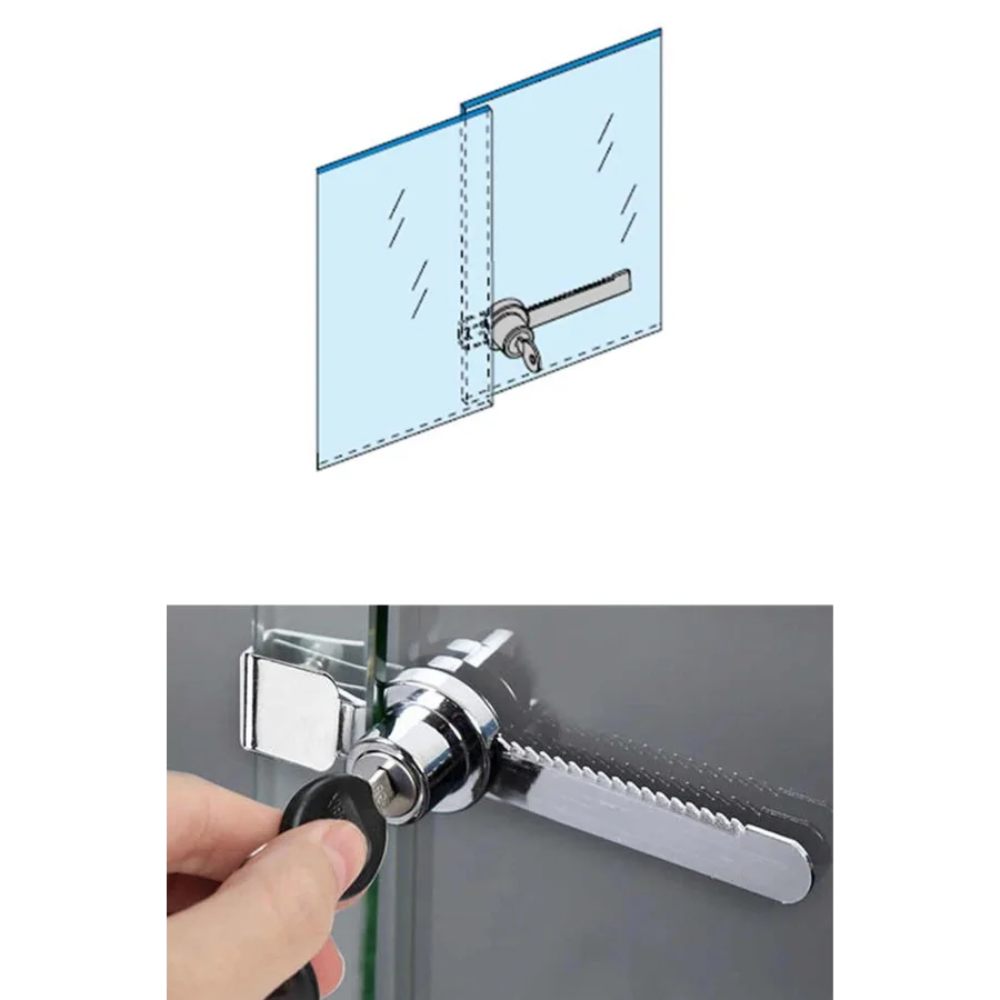 225-140 Sürgülü Cam Kapak Vitrin Kilidi