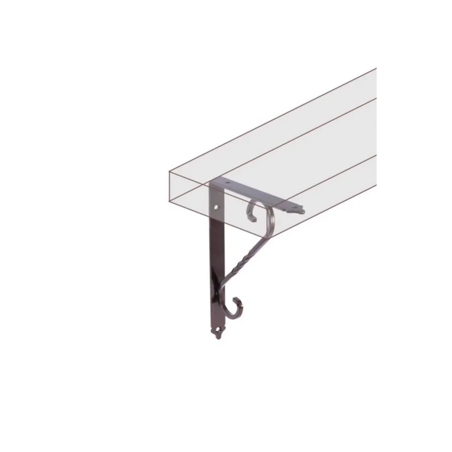 230x155 Eskitme Bakır Ferforje Metal Raf Altı L Ayak