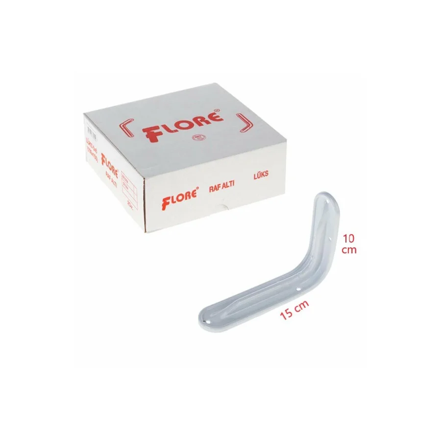 24 Adet Flore Beyaz Lüks Raf Altı L Ayak 10x15