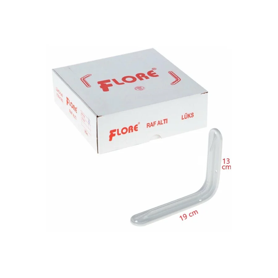 24 Adet Flore Beyaz Lüks Raf Altı L Ayak 13x19