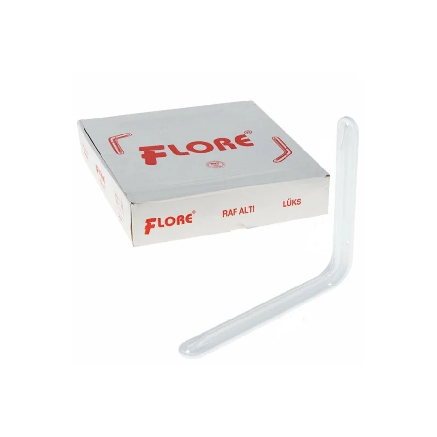 24 Adet Flore Beyaz Lüks Raf Altı L Ayak 23x30