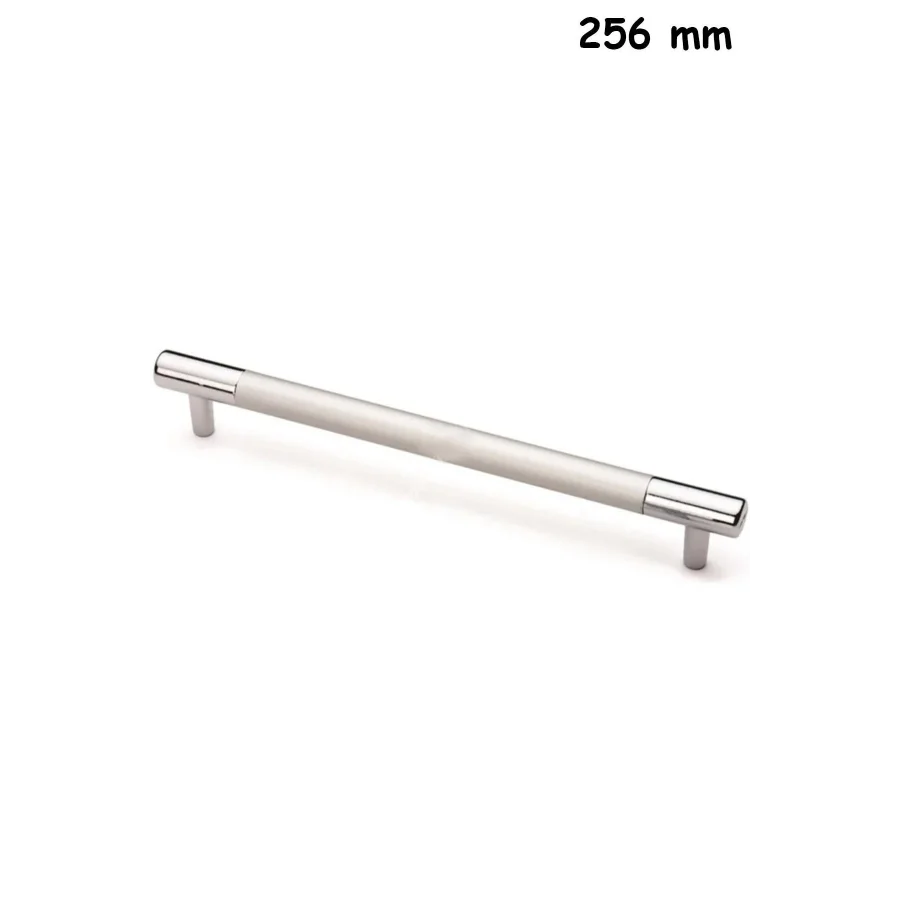 256 mm Hitit Alüminyum Boru Kulp Mobilya Dolap Kapak Çekmece Kulpu Mat Krom