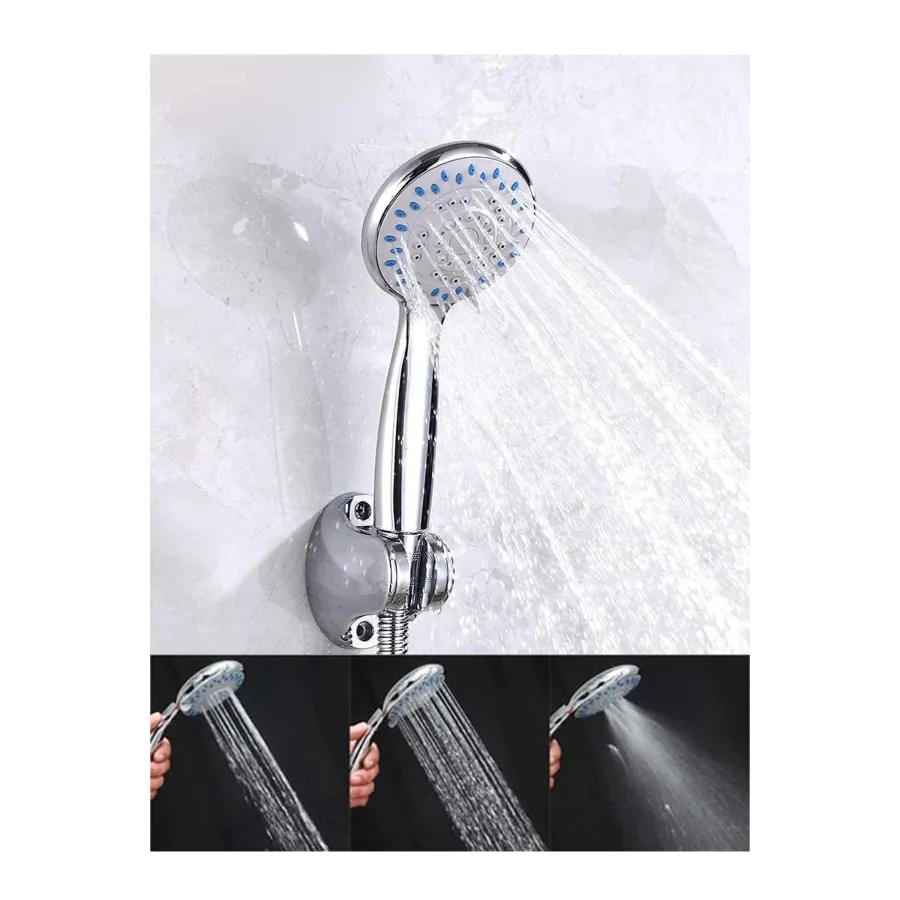 3 Fonksiyonlu Duş Seti 3 Parça Başlık Hortum Asma Aparatı