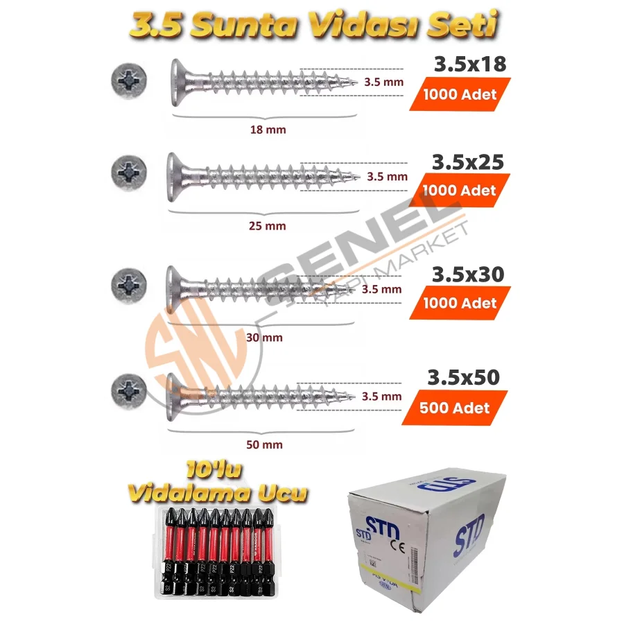 3.5 Serisi Sunta Vidası Seti