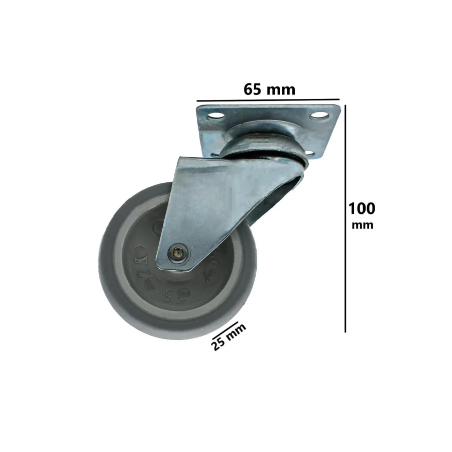 4 Adet 75lik Döner Tablalı Bilyalı Teker Masa Dolap Sehpa Mobilya Tekeri 75x25